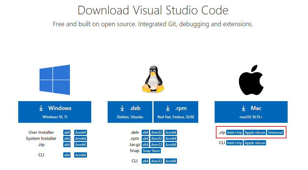 Outras opções de download