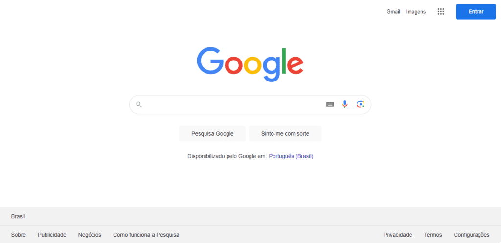 Curso de Introdução ao HTML e CSS – Criando Página do Google 104 página oficial do Google