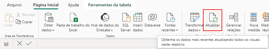 Atualizar no Power BI