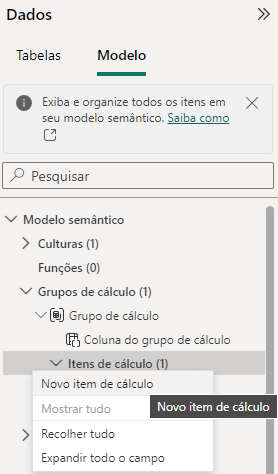 Novo Item de Cálculo