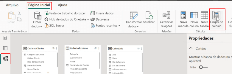 Grupos de Cálculo no Power BI para Facilitar suas Análises 1 Exibição de Modelo