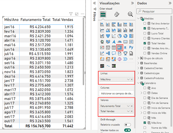 Grupos de Cálculo no Power BI para Facilitar suas Análises 5 criando uma Matriz