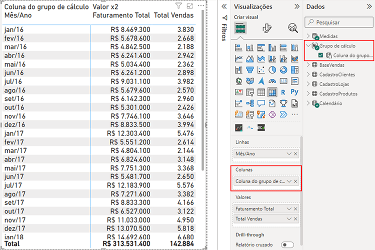 Grupos de Cálculo no Power BI para Facilitar suas Análises 6 Coluna do Grupo