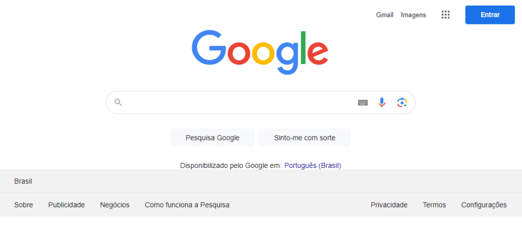 Curso de Introdução ao HTML e CSS – Criando Página do Google 102 Resultado da página