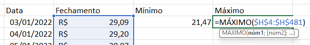 MÁXIMO no Excel