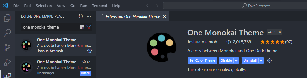 One Monokai Theme