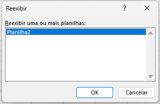 Reexibindo planilhas