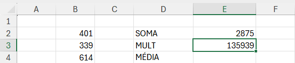 Multiplicação entre duas referências de células