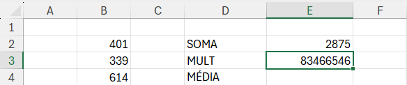 Multiplicação entre um intervalo de células