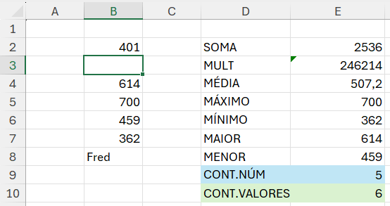 CONT.NÚM e CONT.VALORES