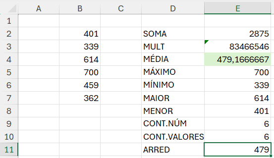 Arredondamento no Excel