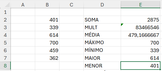 terceiro menor valor