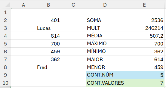 CONT.NÚM e CONT.VALORES