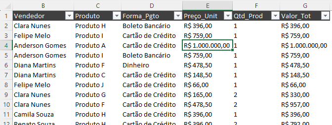 Alterando valores da base de dados