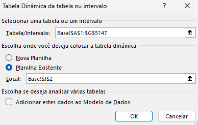 Criando Tabela Dinâmica no Excel