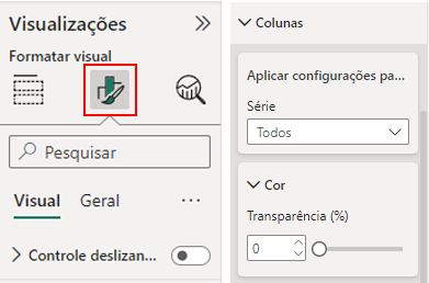 Gráfico de Colunas Atualizado – Novidade no Power BI 4 Transparência no Gráfico de Colunas