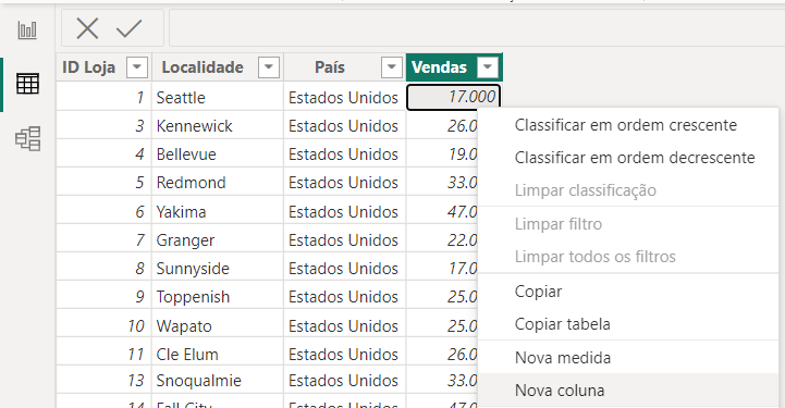 Criando Coluna com Localidade e País