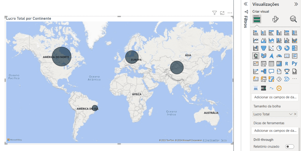 Gráfico de Mapa Não Funciona Corretamente no Power BI - Como Resolver? 2 Visual formatado