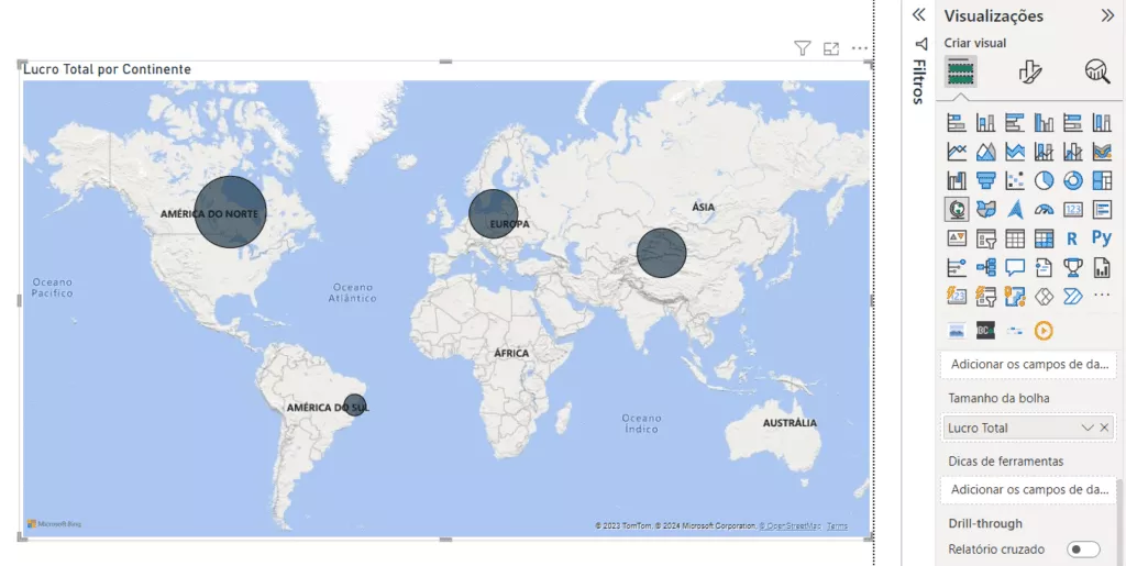 Mapa Bi Gráfico de Mapa Não Funciona Corretamente no Power BI