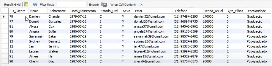 LIMIT e ORDER BY no SQL