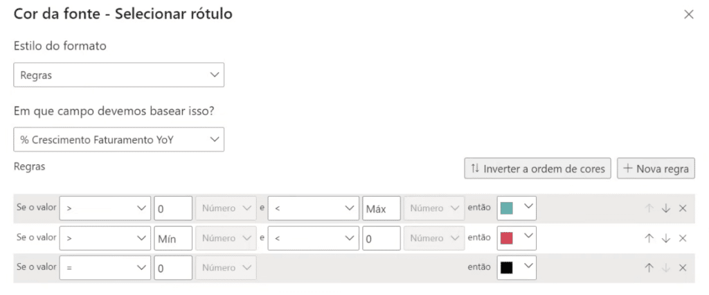 Definindo as regras de Formatação Condicional