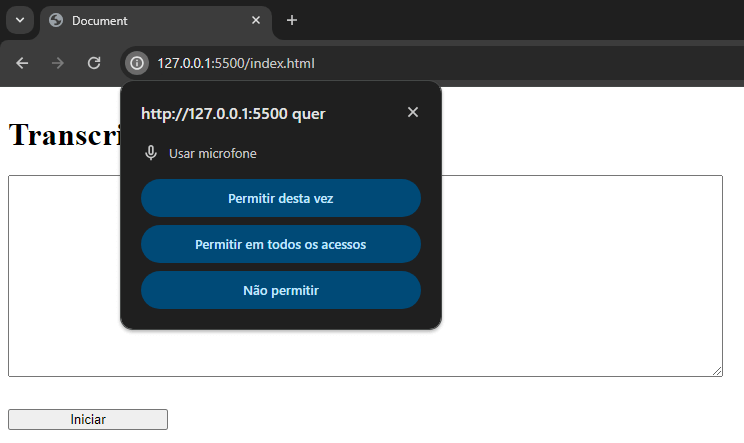 Acesso ao microfone