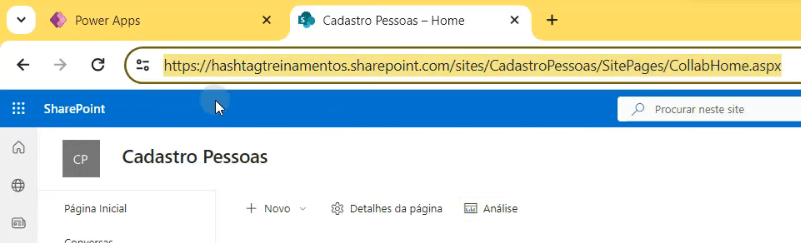 Aplicativo de Cadastro com Selfie – Power Apps 12 copiar a URL