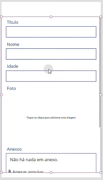 Aplicativo de Cadastro com Selfie – Power Apps 20 Formulário