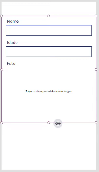 Aplicativo de Cadastro com Selfie – Power Apps 22 formulário após remoção