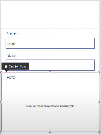 Aplicativo de Cadastro com Selfie – Power Apps 26 Selecionando o bloco foto