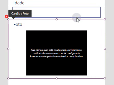 Aplicativo de Cadastro com Selfie – Power Apps 31 x vermelho