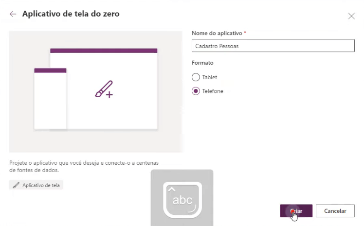 Aplicativo de Cadastro com Selfie – Power Apps 3 aplicativo para telefone