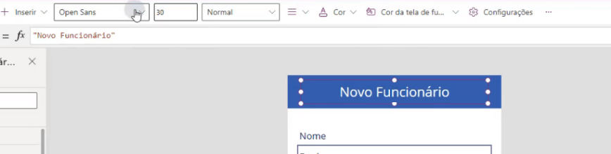 Aplicativo de Cadastro com Selfie – Power Apps 43 personalizando Rótulo de Texto