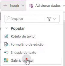 Aplicativo de Cadastro com Selfie – Power Apps 55 criando galeria vertical