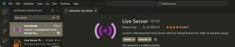 extensão Live Server