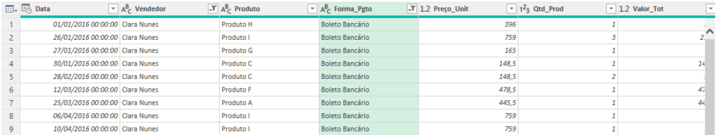 Como Automatizar Tarefas com Power Query no Excel 7 base de dados filtrada