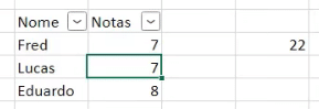 Resultado Função SOMA