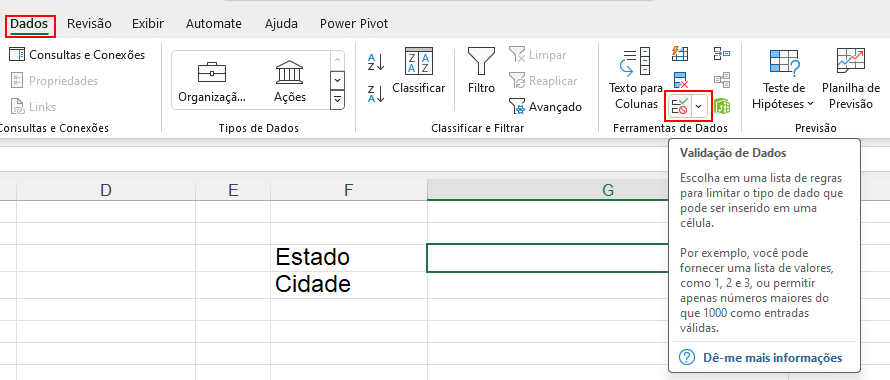  Validação de Dados