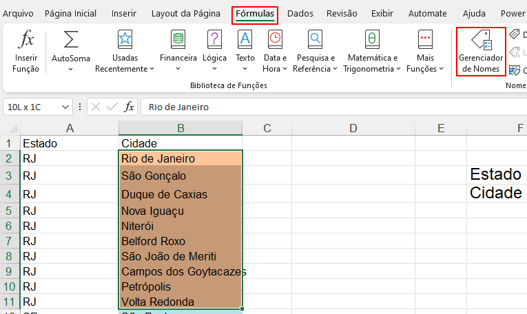 cidades referentes ao Rio de Janeiro