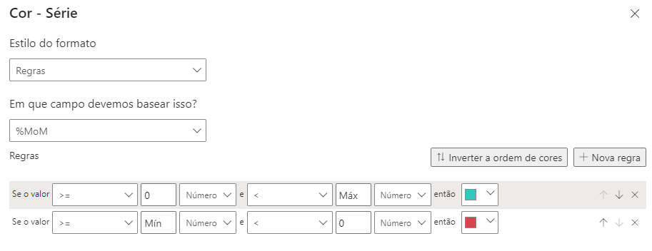 Novo Rótulo de Dados no Power BI 19 Regra da formatação condicional