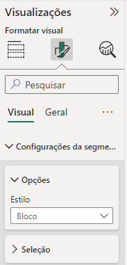 Novo Rótulo de Dados no Power BI 5 Formatando a segmentação de dados