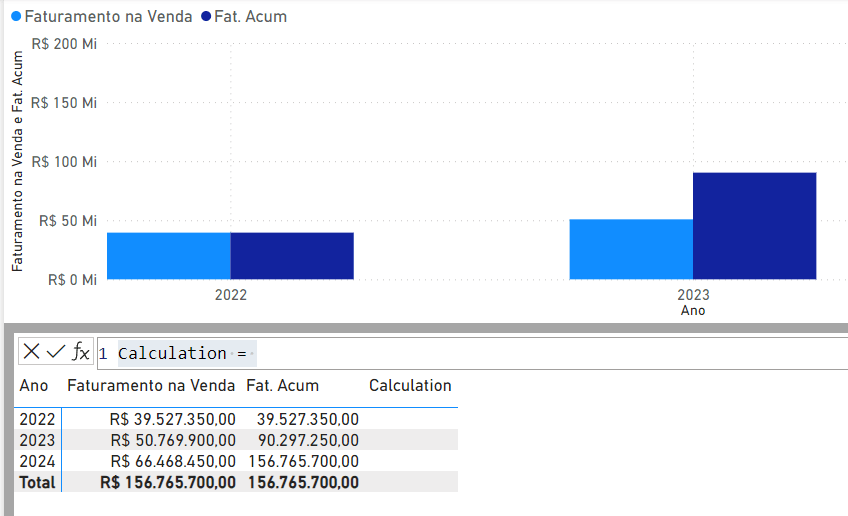 prévia em formato de matriz