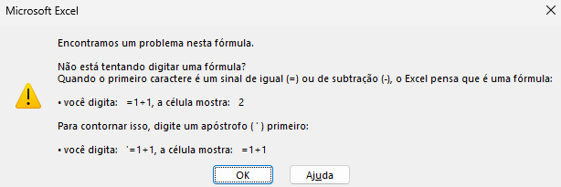 Erro no Excel