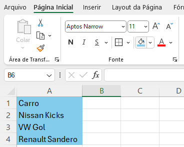 Lista de carros