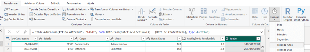 Alterando os dias para anos