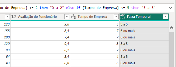 Coluna Faixa Temporal