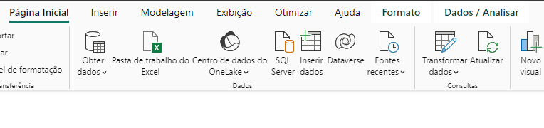 Voltando para o Power Query com a opção Transformar Dados