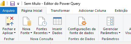 Fechando e aplicando para levar a tabela para o Power BI