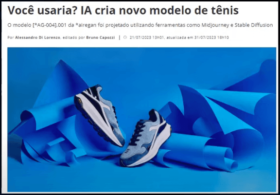 Modelo de tênis desenvolvido com IA