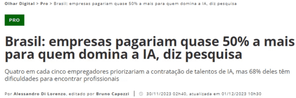 Matéria sobre as empresas